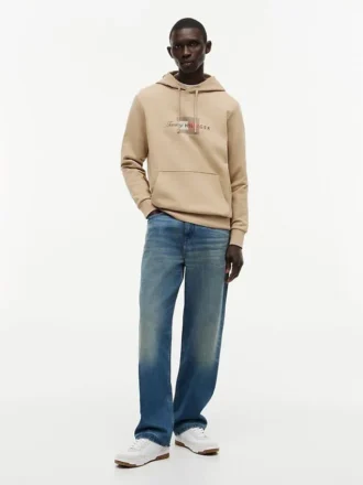 Hoodie mit Schriftzug-Flaggenlogo