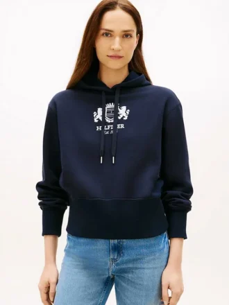 Hoodie mit Wappen-Logo und gebürsteter Innenseite