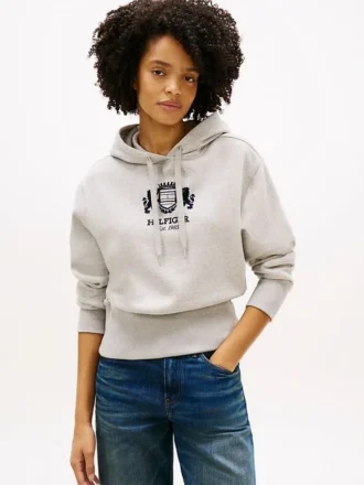 Hoodie mit Wappen-Logo und gebürsteter Innenseite