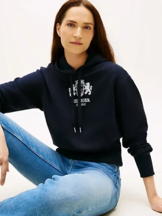 Hoodie mit Wappen-Logo und gebürsteter Innenseite