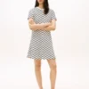 Interlock-Kleid mit Chevron-Streifen Interlock-Kleid mit Chevron-Streifen