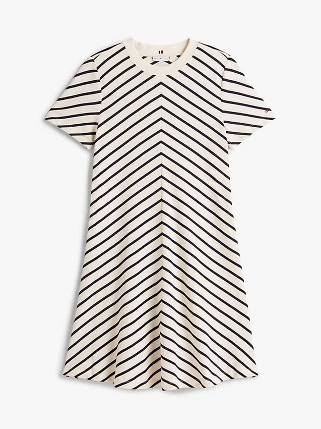 Interlock-Kleid mit Chevron-Streifen Interlock-Kleid mit Chevron-Streifen