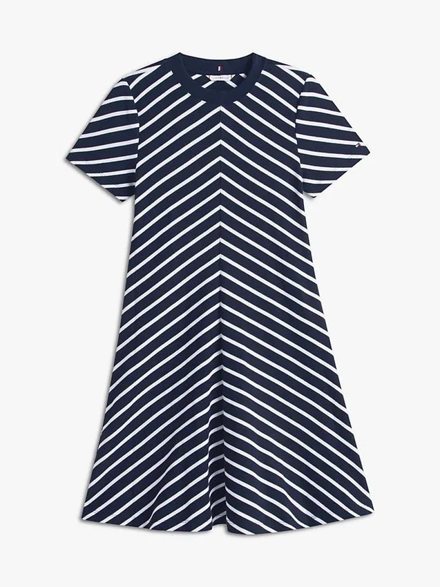 Interlock-Kleid mit Chevron-Streifen Interlock-Kleid mit Chevron-Streifen