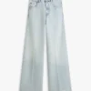 Jeans mit unversäubertem Saum, hoher Taille und weitem Bein Jeans mit unversäubertem Saum, hoher Taille und weitem Bein