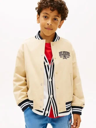 Kinder-Bomberjacke aus gebürstetem Twill