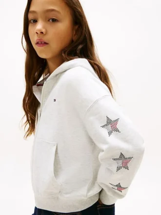 Kinder-Hoodie mit Strass-Stern-Logo