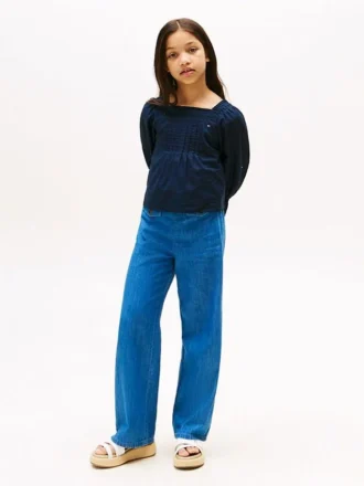 Kinder-Jeans mit weitem Bein und Gummizug