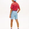 Kinder-Jeans-Shorts mit wellenförmigem Flaggenmuster und Fischgrätenmuster Kinder-Jeans-Shorts mit wellenförmigem Flaggenmuster und Fischgrätenmuster