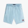 Kinder-Jeans-Shorts mit wellenförmigem Flaggenmuster und Fischgrätenmuster Kinder-Jeans-Shorts mit wellenförmigem Flaggenmuster und Fischgrätenmuster