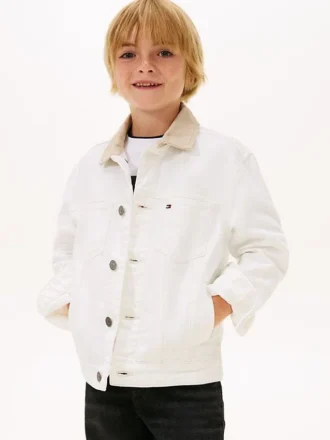 Kinder-Jeansjacke mit Flaggenlogo