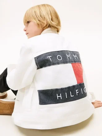 Kinder-Jeansjacke mit Flaggenlogo