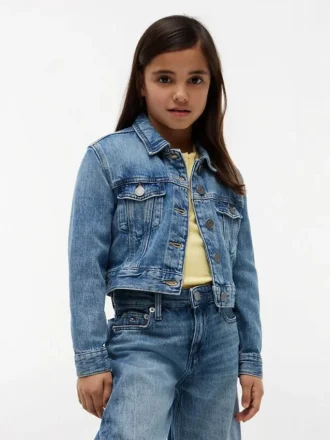 Kinder-Jeansjacke mit gesticktem Stern