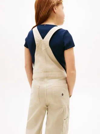 Kinder-Latzhose aus Stretch-Denim mit weitem Bein