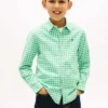 Kinder-Oxfordhemd aus Stretch-Gingham Kinder-Oxfordhemd aus Stretch-Gingham