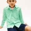 Kinder-Oxfordhemd aus Stretch-Gingham Kinder-Oxfordhemd aus Stretch-Gingham