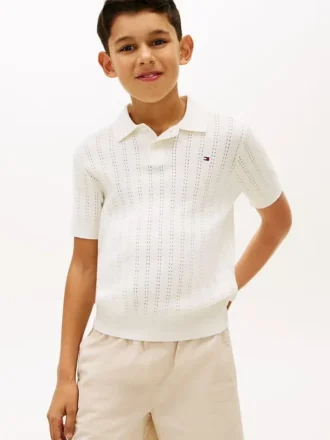 Kinder-Polo aus offenem Strick