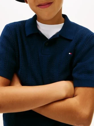 Kinder-Polo aus offenem Strick