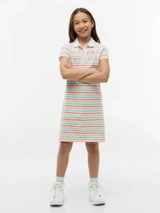 Kinder-Polo-Kleid mit mehreren Streifen
