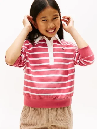 Kinder-Polo-Sweatshirt mit Streifen