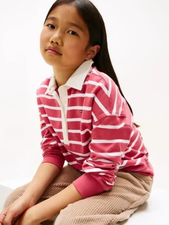 Kinder-Polo-Sweatshirt mit Streifen