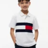 Kinder-Polohemd mit Farbblock-Flaggenmuster aus Stretch