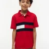 Kinder-Polohemd mit Farbblock-Flaggenmuster aus Stretch