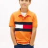 Kinder-Polohemd mit Farbblock-Flaggenmuster aus Stretch Kinder-Polohemd mit Farbblock-Flaggenmuster aus Stretch