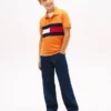 Kinder-Polohemd mit Farbblock-Flaggenmuster aus Stretch Kinder-Polohemd mit Farbblock-Flaggenmuster aus Stretch