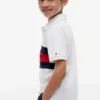 Kinder-Polohemd mit Farbblock-Flaggenmuster aus Stretch