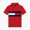 Kinder-Polohemd mit Farbblock-Flaggenmuster aus Stretch