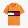 Kinder-Polohemd mit Farbblock-Flaggenmuster aus Stretch Kinder-Polohemd mit Farbblock-Flaggenmuster aus Stretch