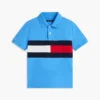 Kinder-Polohemd mit Farbblock-Flaggenmuster aus Stretch Kinder-Polohemd mit Farbblock-Flaggenmuster aus Stretch