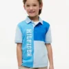 Kinder-Polohemd mit Logo und Farbblock-Design