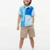 Kinder-Polohemd mit Logo und Farbblock-Design