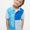 Kinder-Polohemd mit Logo und Farbblock-Design