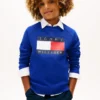 Kinder-Raglan-Sweatshirt mit Tommy-Flag-Logo Kinder-Raglan-Sweatshirt mit Tommy-Flag-Logo
