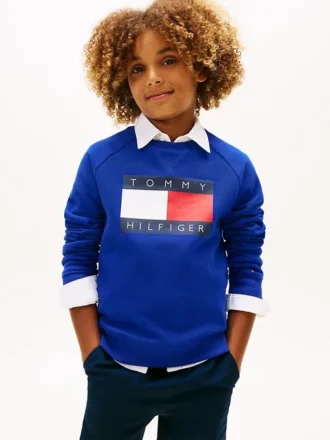 Kinder-Raglan-Sweatshirt mit Tommy-Flag-Logo