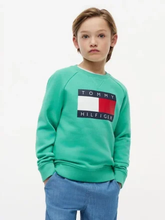 Kinder-Raglan-Sweatshirt mit Tommy-Flag-Logo