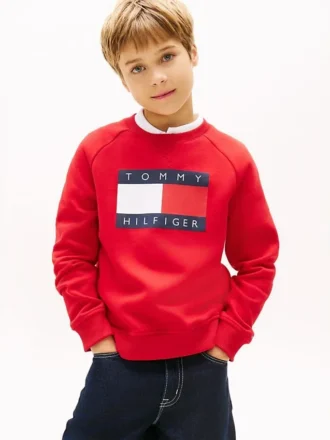 Kinder-Raglan-Sweatshirt mit Tommy-Flag-Logo