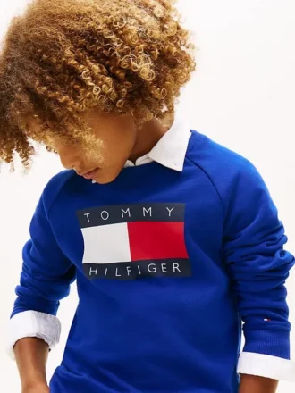 Kinder-Raglan-Sweatshirt mit Tommy-Flag-Logo