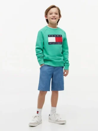 Kinder-Raglan-Sweatshirt mit Tommy-Flag-Logo