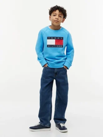 Kinder-Raglan-Sweatshirt mit Tommy-Flag-Logo