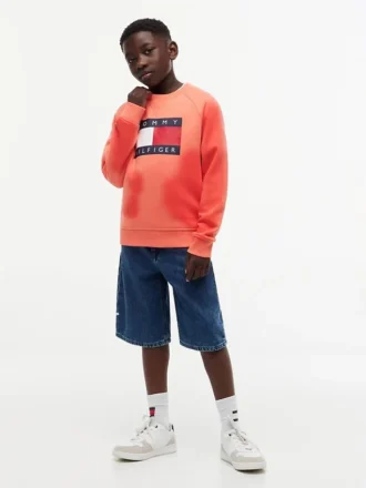 Kinder-Raglan-Sweatshirt mit Tommy-Flag-Logo