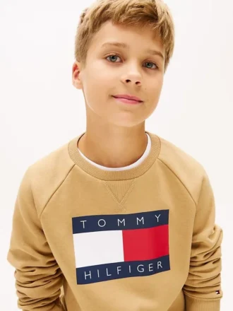 Kinder-Raglan-Sweatshirt mit Tommy-Flag-Logo