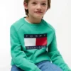 Kinder-Raglan-Sweatshirt mit Tommy-Flag-Logo Kinder-Raglan-Sweatshirt mit Tommy-Flag-Logo