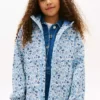 Kinder-Regenjacke mit Kapuze und Blumenmuster