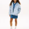 Kinder-Regenjacke mit Kapuze und Blumenmuster