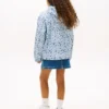 Kinder-Regenjacke mit Kapuze und Blumenmuster
