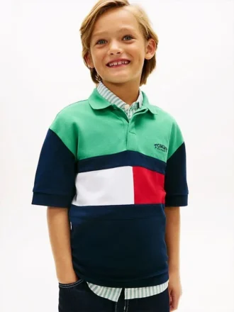 Kinder-Rugby-Polo mit Farbblock