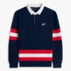 Kinder-Rugby-Polo mit Logo-Grafik und Streifen Kinder-Rugby-Polo mit Logo-Grafik und Streifen